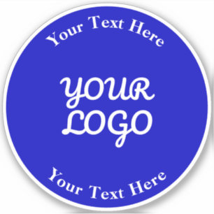 Add Logo Editable Royal Blue & White with Border
