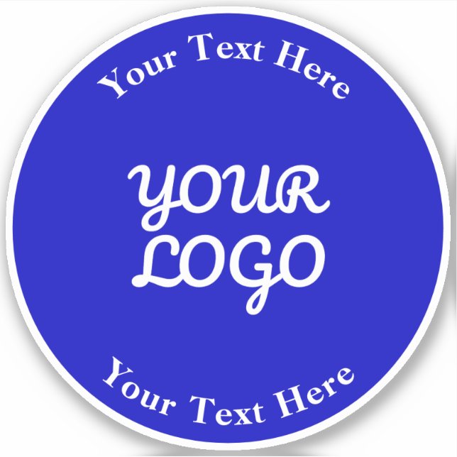 Add Logo Editable Royal Blue & White with Border (Front)