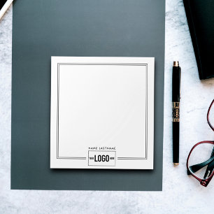 Add Logo Elegant Stylish Lines Name Personalized Notepad