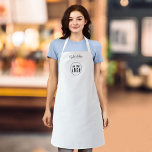 Add Logo Employee Modern Script Black & White Apron<br><div class="desc">Personalized Apron that you can add your logo and your employee’s name in trendy modern script. Personalize it by replacing the placeholder image and text. For more options such as to change the font and its size/colour or the spacing between letters click the "Edit" button. *Please note that the Zazzle...</div>