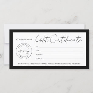 Add Logo Gift Certificate Template Customizable 