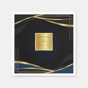 Add logo  Gold and Black corporate event  Napkin