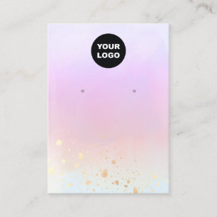 Add Logo Gold Splatter Watercolor Earring Display  Business Card