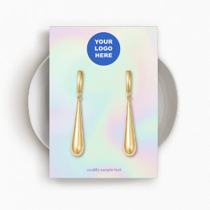 Add Logo Holographic Abstract Earring Display Card