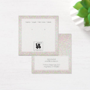 Add Logo Iridescent Glitter Earring Display Card