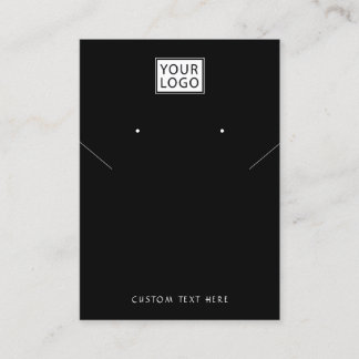 Add logo Jewellery black necklace earring display Business Card