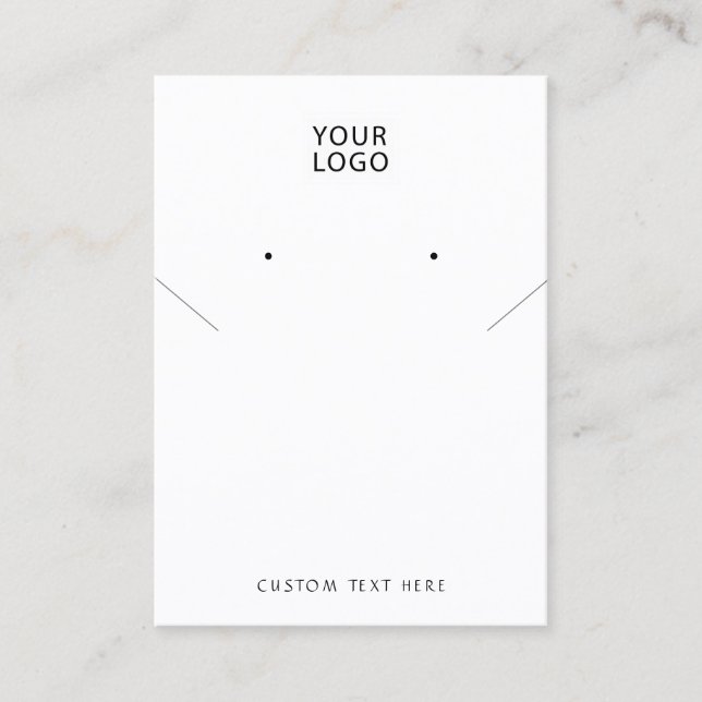 Add logo Jewellery White necklace earring display Business Card (Front)