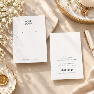 Add logo Jewellery White necklace earring display Business Card