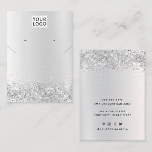 Add logo Jewelry Glitter necklace earring display Business Card