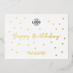 Add Logo Minimalist Gold Stars Business Birthday