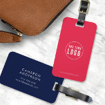 Add Logo Modern Corporate Business Custom Colours Luggage Tag<br><div class="desc">Add Logo Modern Corporate Business Custom Colours Luggage Tag that's perfect for you and your employees when travelling for work. Background colour on the front and back is editable, click "Edit" to change the colour Personalize it by replacing the placeholder text and the placeholder image with your own logo. For...</div>