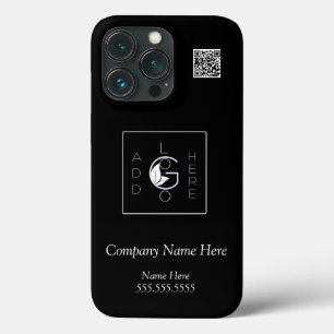 Add logo Modern Minimalist White script QR code iPhone 13 Pro Case