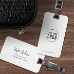 Add Logo Modern Script Business Custom Colours Luggage Tag<br><div class="desc">Add Logo Modern Script Business Custom Colours Luggage Tag that's perfect for you and your employees when travelling for work. Background colour on the front and back is editable, click "Edit" to change the colour Personalize it by replacing the placeholder text and the placeholder image with your own logo. For...</div>