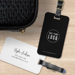 Add Logo Modern Script Business Custom Colours Luggage Tag<br><div class="desc">Add Logo Modern Script Business Custom Colours Luggage Tag that's perfect for you and your employees when travelling for work. Background colour on the front and back is editable, click "Edit" to change the colour Personalize it by replacing the placeholder text and the placeholder image with your own logo. For...</div>