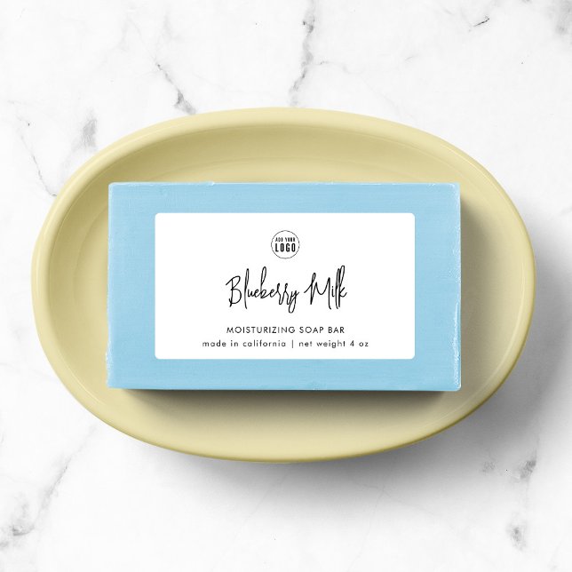 Add Logo Modern Script Minimalist Product Label (Creator Uploaded)