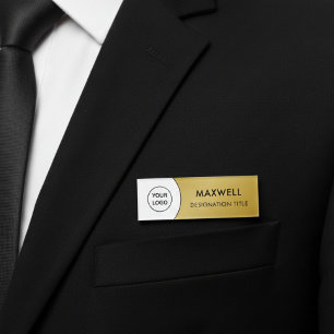 Add Logo Modern Simple Elegant Magnet Title Name Tag