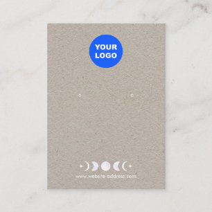 Add Logo Moon Phase Kraft  Earring Display  Busine Business Card