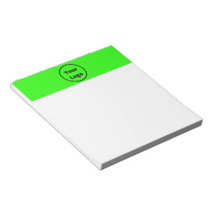 Add logo neon green notepad