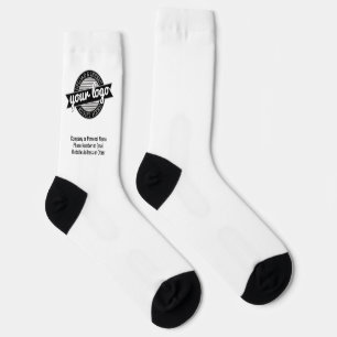 Add Logo on Calf for Business Branding on White Socks