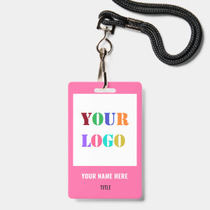 Add Logo or Photo Name Info Business Badge Example