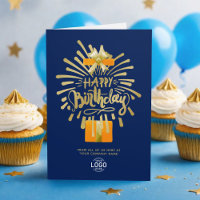 Add Logo Orange Gift Gold Navy Blue Group Birthday