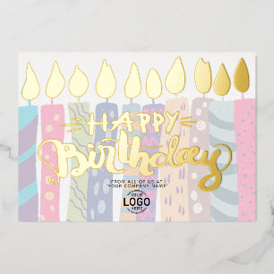 Add Logo Pastel Colourful Candles Business Birthda