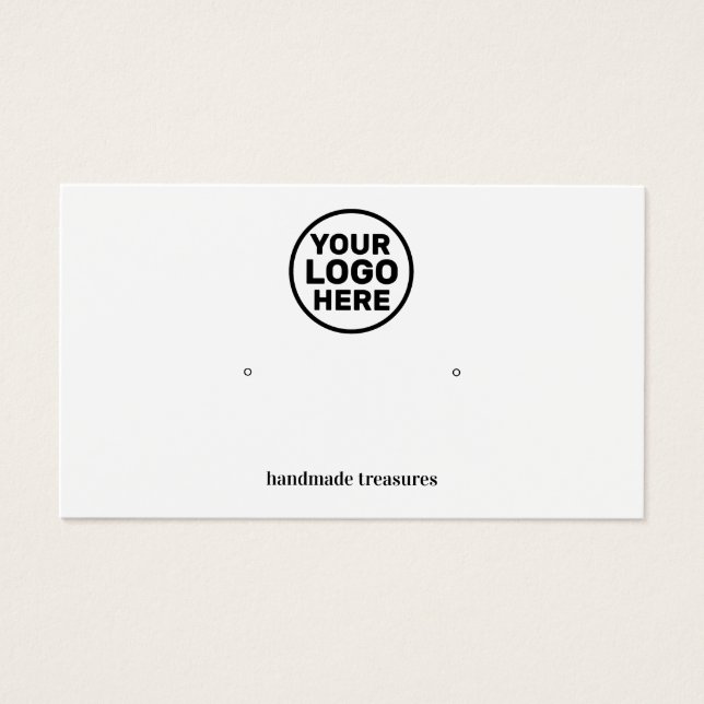 Add Logo Plain White Earring Display (Front)