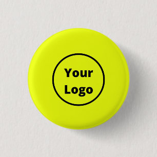 Add logo plain yellow 1 inch round button