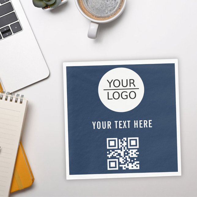 Add Logo QR Code Custom Text Company Promotion  Napkin (Creator Uploaded)