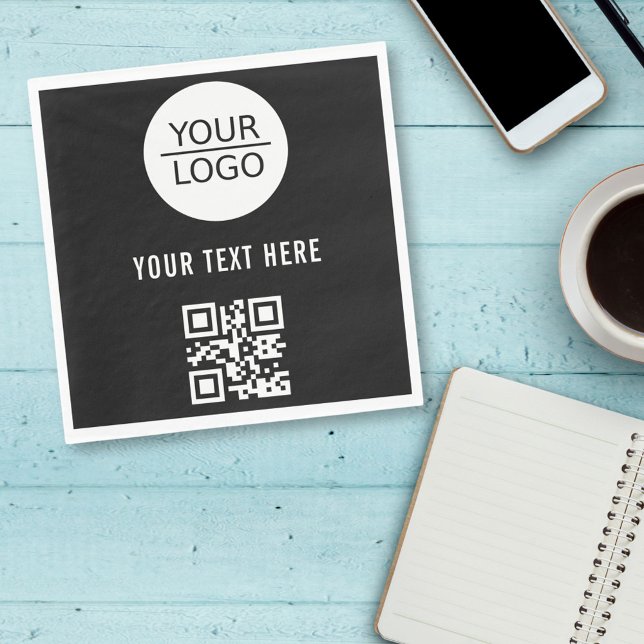 Add Logo QR Code Custom Text Company Promotion  Napkin (Creator Uploaded)