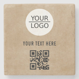 Add Logo QR Code Custom Text Promotion  Stone Coaster