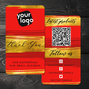 Add Logo & QR Code Modern Personalized Thank You Business Card