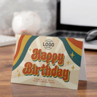 Add Logo Retro Corporate Business Happy Birthday