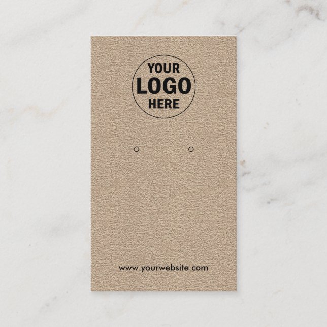  Add logo | Rustic Kraft Earring Display Card (Front)