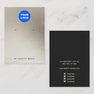 Add Logo Satin Gold  Watercolor Earring Display Business Card