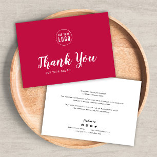Add Logo Script and Typewriter Thank You Card