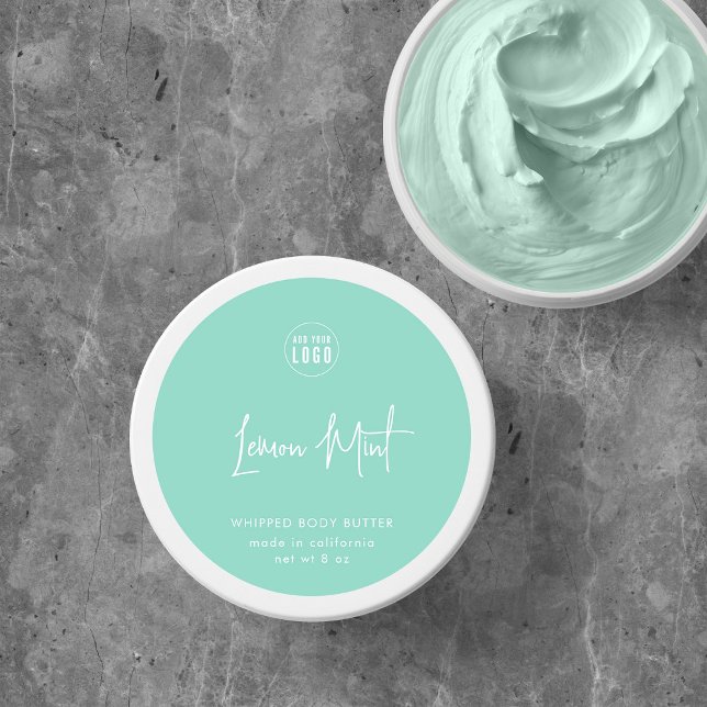 Add Logo Script Custom Colour Minimalist Product Classic Round Sticker (Creator Uploaded)