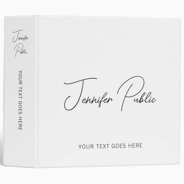 Add Logo Script Text Name Here Trendy Template Binder (Front/Spine)