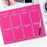 Add Logo Simple Girly Bright Pink Weekly Planner Notepad<br><div class="desc">Introducing the ultimate notepad planner for all you girly girls out there! This bright pink tear-away notepad is the perfect accessory to help you organize your busy life style. With 40 pages designed in a simple, minimalistic style, you'll have plenty of space to jot down notes, to-do lists, and important...</div>