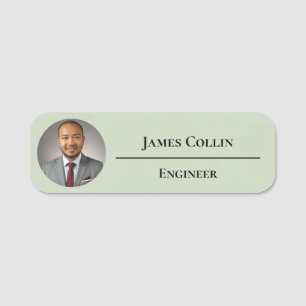 Add Logo Simple Sage Green Light Name Tag
