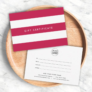 Add Logo Stripes & Custom Colour Gift Certificate