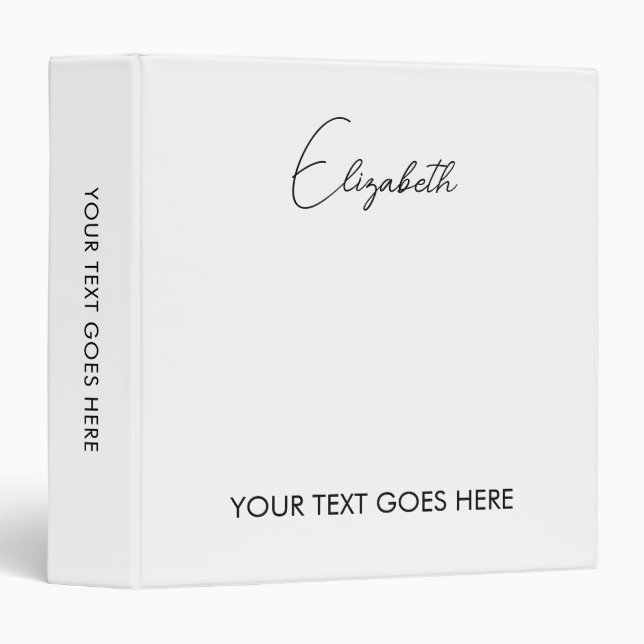 Add Logo Text Here Handwritten Name Template Binder (Front/Spine)