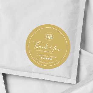 Add Logo Thank You Leave a Review Custom Colour Classic Round Sticker