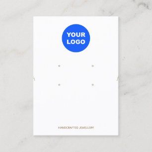 Add Logo Two Earring Necklace Display Holder Business Card