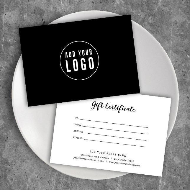 Add Logo Typewriter Custom Colour Gift Certificate (Creator Uploaded)