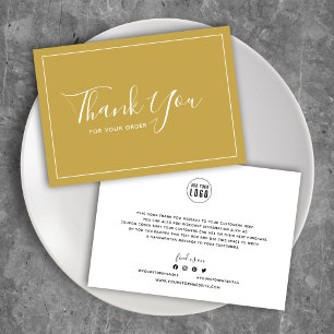 Add Logo White Border Editable Colour Thank You Card
