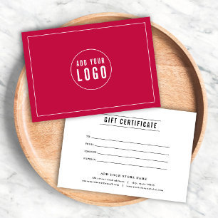 Add Logo White Lines Custom Colour Gift Certificat