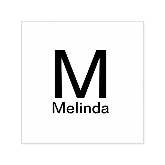 Add monogram simple minimal text name details  self-inking stamp (Design)