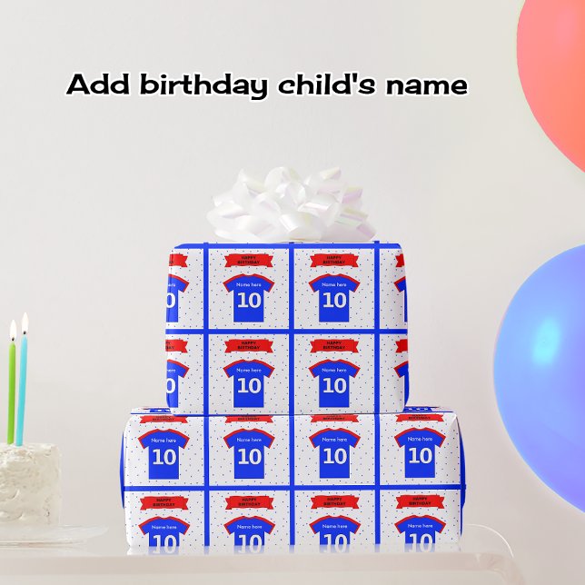 Add name 10th birthday t-shirt wrapping paper (Creator Uploaded)