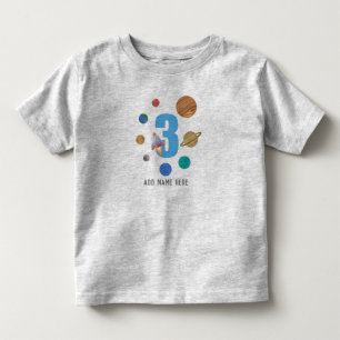 Add NAME - 3rd Birthday Solar System Planets Toddler T-shirt